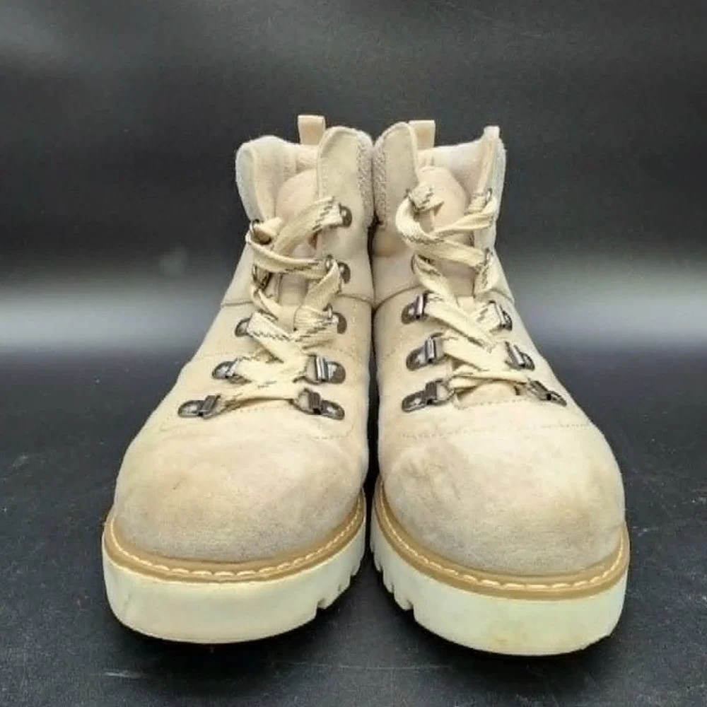 Kohls Sonoma Cream Hiking Boot Women Size 8 Tiger Fish Gorpcore Winter Cozy Lug